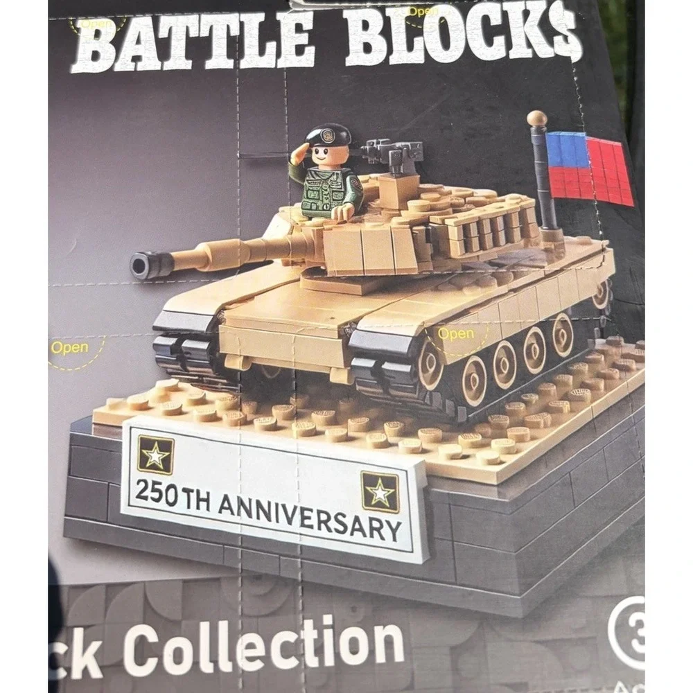 BRIXZOO Military Battle Blocks Building Set Tank Ship Soldier Dog 6 Mini Builds